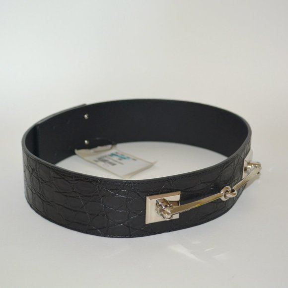 NWT GUCCI GENUINE CROCODILE HORSEBIT WAIST BELT main image 7